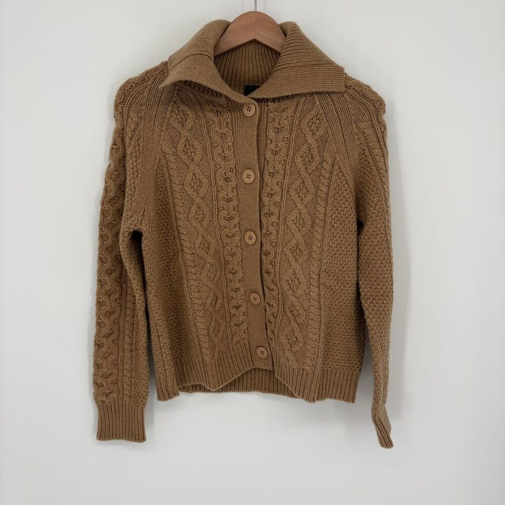 Forte Cashmere Wool & Cashmere-Blend Luxe Cable Cardigan